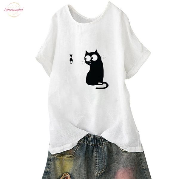 summer linen blouse women loose cat print clothes plus size casual beach vintage funny blouse shirt drop shipping e, White
summer linen blouse women loose cat print clothes plus size casual beach vintage funny blouse shirt drop shipping e, White