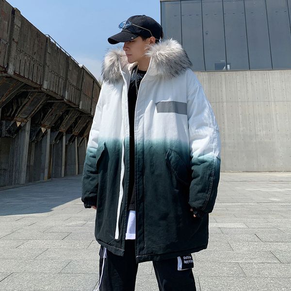 fur collar hooded winter men parka jacket thick cotton-padded warm long parkas men korean style parka coat, Black
fur collar hooded winter men parka jacket thick cotton-padded warm long parkas men korean style parka coat, Black