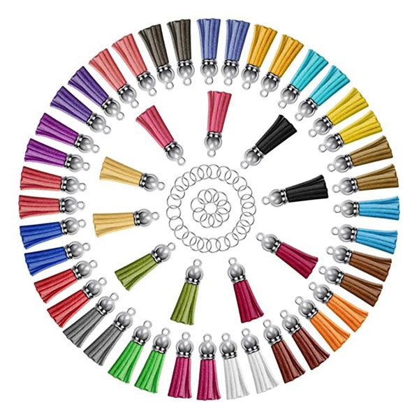 50pcs tassel keychain charms bulk with 50pcs jump rings for bracelets, abs key chain blanks and craft supplies, Silver
50pcs tassel keychain charms bulk with 50pcs jump rings for bracelets, abs key chain blanks and craft supplies, Silver