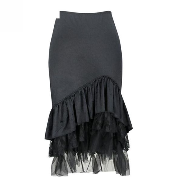 2019 gothic steampunk women's skirt black casual solid ruffles trumpet mermaid mid-calf skirts gothic retro style
2019 gothic steampunk women's skirt black casual solid ruffles trumpet mermaid mid-calf skirts gothic retro style