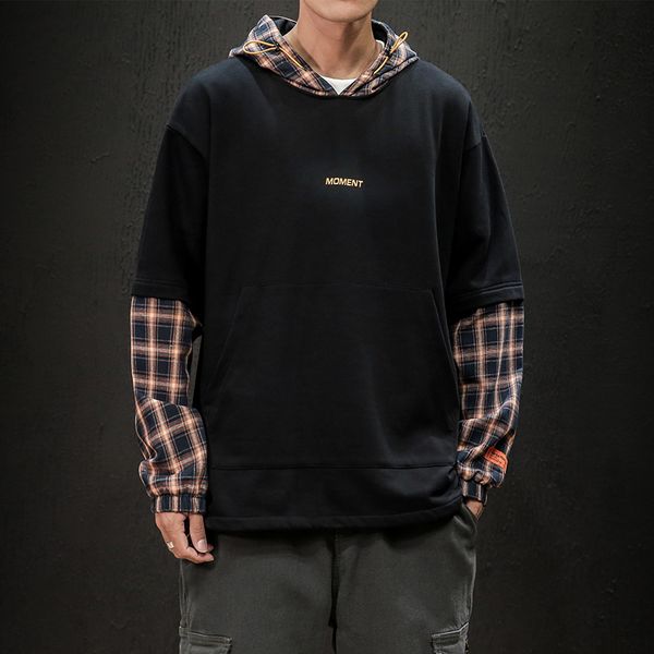 fake two pieces embroidery man hoodies lattice patchwork men's sweatshirts m-3xl men hooded sweatshirts, Black
fake two pieces embroidery man hoodies lattice patchwork men's sweatshirts m-3xl men hooded sweatshirts, Black