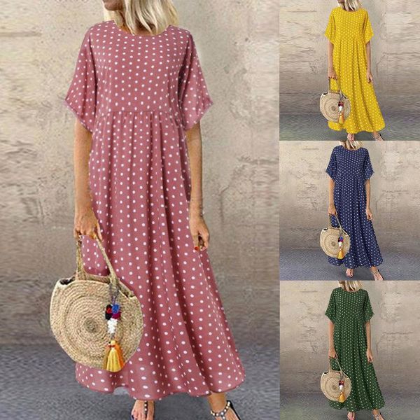 beach dress women summer short sleeve polka dot printed long dress vintage cotton linen dresses female femme sundress, White;black
beach dress women summer short sleeve polka dot printed long dress vintage cotton linen dresses female femme sundress, White;black