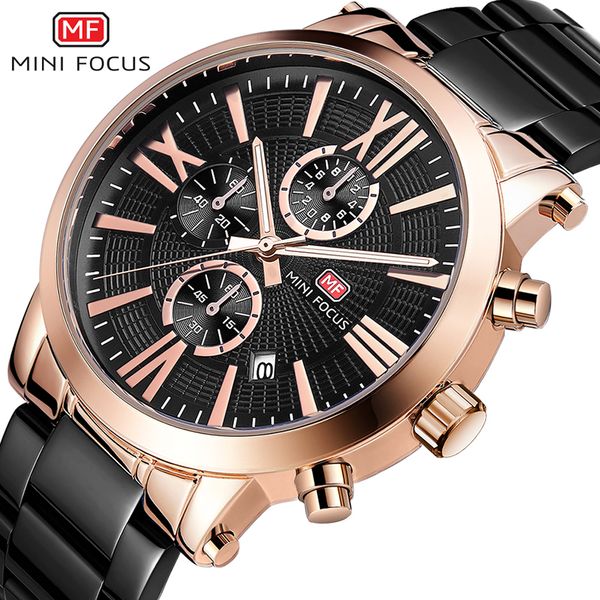 mini focus 0219g men's stainless steel chronograph quartz watches waterproof business dress wristwatch man relogios rose black, Slivery;brown
mini focus 0219g men's stainless steel chronograph quartz watches waterproof business dress wristwatch man relogios rose black, Slivery;brown