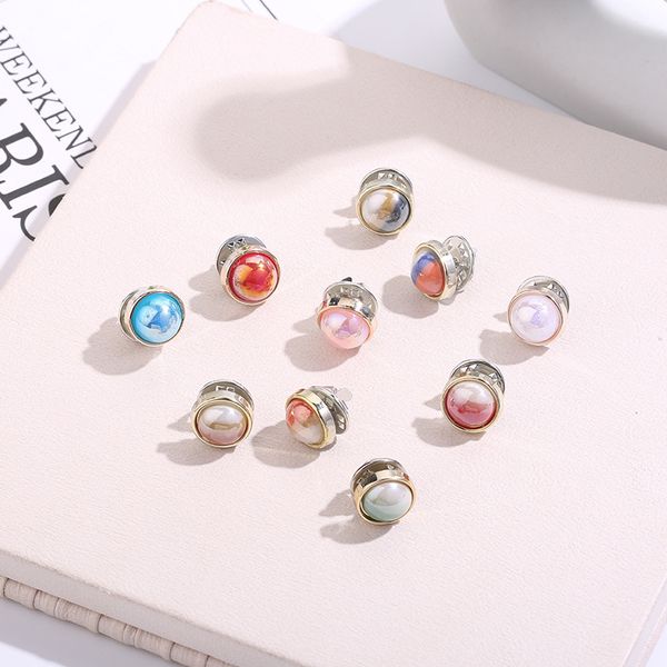 10 color colorful round beads pearl brooches pin badge set shirt decorative prevent exposure small button brooch buckle, Gray
10 color colorful round beads pearl brooches pin badge set shirt decorative prevent exposure small button brooch buckle, Gray