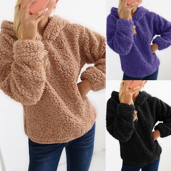 winter warm women solid color plush long sleeve loose hooded pullover sweatshirt jacket sweatshirt for women hooded, Black
winter warm women solid color plush long sleeve loose hooded pullover sweatshirt jacket sweatshirt for women hooded, Black