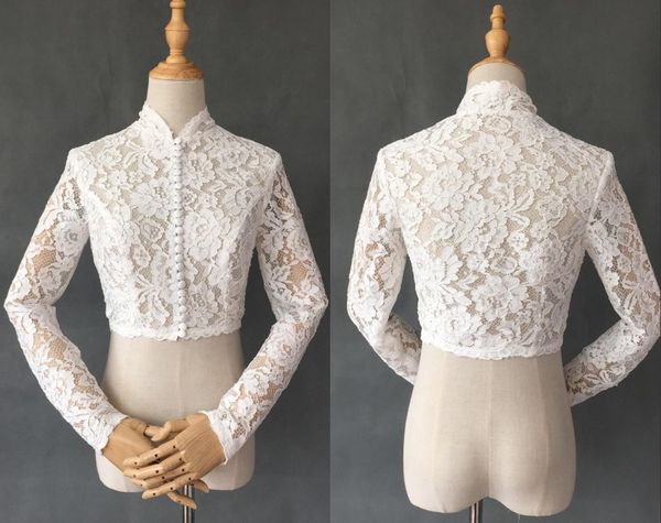vintage long sleeves lace wedding bridal jackets bolero with button wrap for wedding dress gowns plus size, White
vintage long sleeves lace wedding bridal jackets bolero with button wrap for wedding dress gowns plus size, White