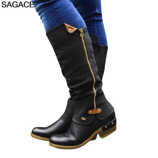 sagace boot western style women's cowboy riding knee middle tube boots casual lady footwear warm shoes large size bota feminina, Black
sagace boot western style women's cowboy riding knee middle tube boots casual lady footwear warm shoes large size bota feminina, Black