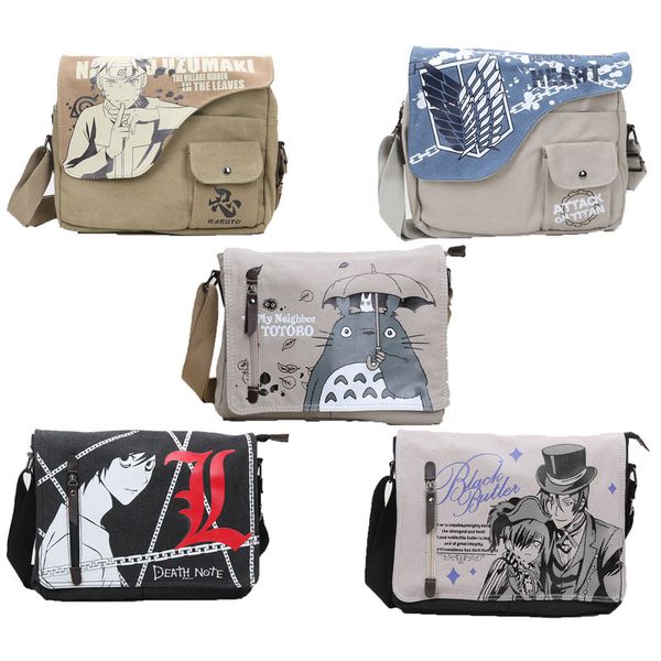 Japan cartoon anime My Neighbor Totoro messenger bags Naruto Black Butler Attack On Titan durable bag Shoulder Bag Backpack