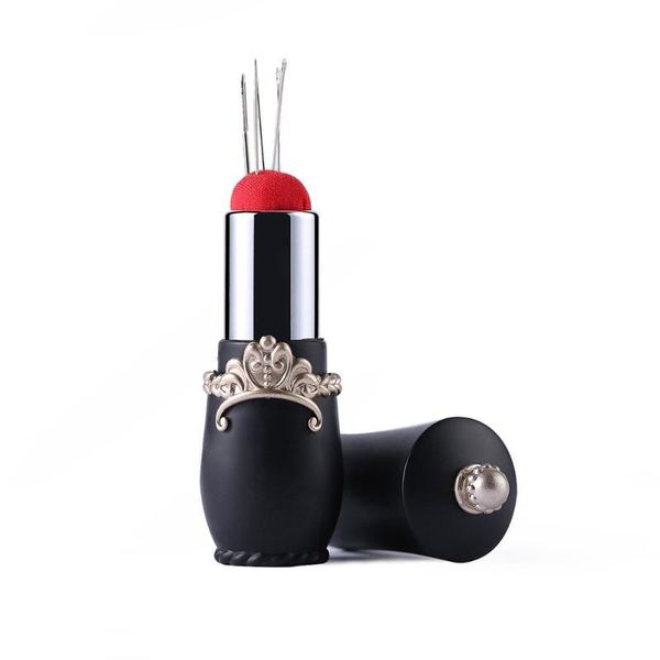 new craft rotatable needle holder lipstick needle shaped pin cushion with 5 sewing nee dles pin coxim cost tool, Black
new craft rotatable needle holder lipstick needle shaped pin cushion with 5 sewing nee dles pin coxim cost tool, Black