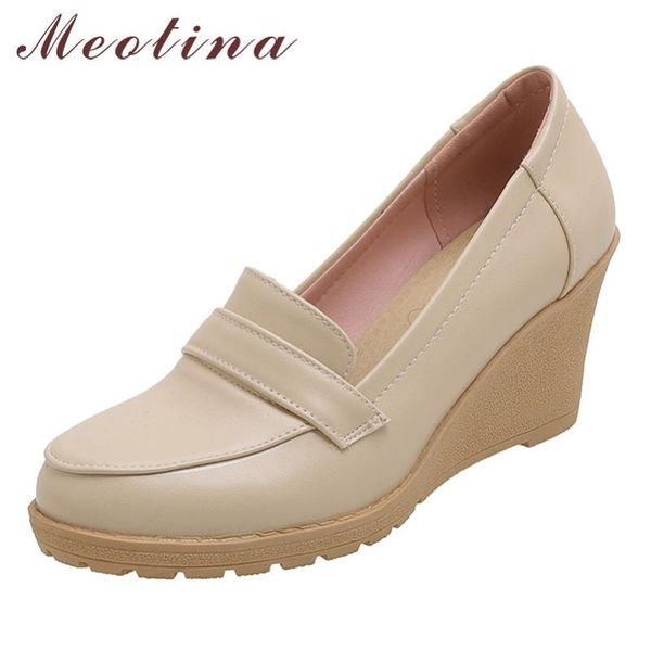 meotina high heels women pumps fashion wedges high heel shoes quality round toe shoes ladies spring white black size 34-43
meotina high heels women pumps fashion wedges high heel shoes quality round toe shoes ladies spring white black size 34-43