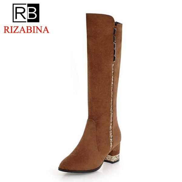 rizabina vintage women high heel boots rivet crystal thicvk fur shoes women winter knee boots fashion footwear size 33-43, Black
rizabina vintage women high heel boots rivet crystal thicvk fur shoes women winter knee boots fashion footwear size 33-43, Black