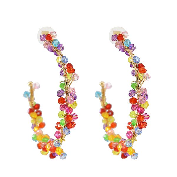 big size imitation stone hoop earrings for women ethnic beads hoops alloy earring jewelry female gifts, Silver
big size imitation stone hoop earrings for women ethnic beads hoops alloy earring jewelry female gifts, Silver