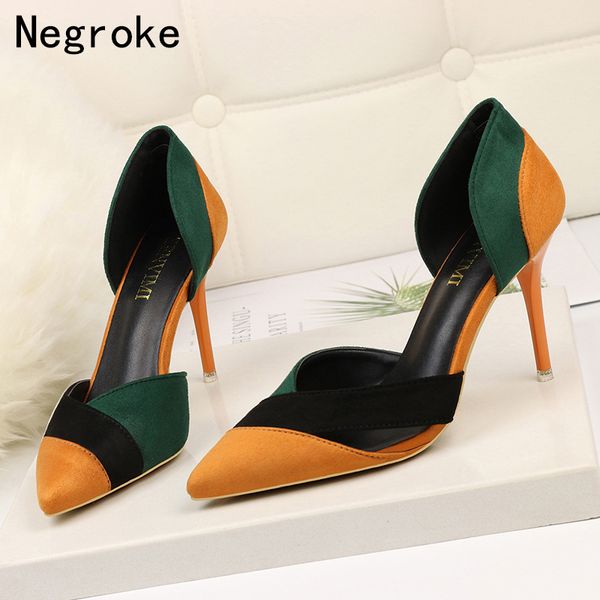 stitching suede leather shoes women pumps 2019 fashion high heels 9cm wedding party ladies shoes women stiletto, Black;white
stitching suede leather shoes women pumps 2019 fashion high heels 9cm wedding party ladies shoes women stiletto, Black;white