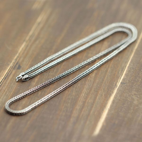 retro thai silver square snake bone chain retro hand-woven foxtail sweater chain sterling silver 925 whip men and women
retro thai silver square snake bone chain retro hand-woven foxtail sweater chain sterling silver 925 whip men and women
