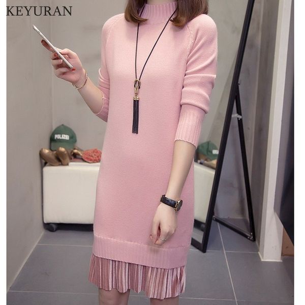 plus size 4xl new autumn winter women warm patchwork long sweater dress female loose long sleeve knitted dresses vestidos l3730, White;black
plus size 4xl new autumn winter women warm patchwork long sweater dress female loose long sleeve knitted dresses vestidos l3730, White;black