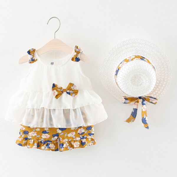 infant baby girls dress sleeveless dresses bow ruffles +floral print shorts+hat outfits kids party for girls clothes #ws, White
infant baby girls dress sleeveless dresses bow ruffles +floral print shorts+hat outfits kids party for girls clothes #ws, White