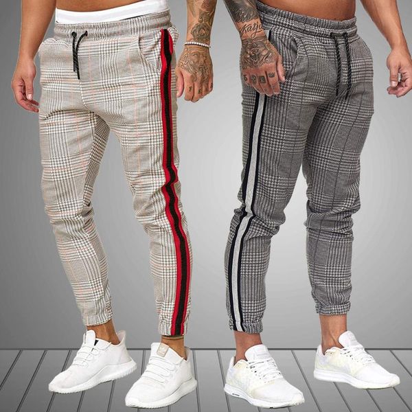 men striped joggers pants 2020 brand new houndstooth slim fit sweatpants mens casual ankle-length trousers male fashion pants, Black
men striped joggers pants 2020 brand new houndstooth slim fit sweatpants mens casual ankle-length trousers male fashion pants, Black