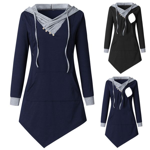 women pregnant nursing maternity long sleeve solid irregular pullover hooded pregnancy clothes plus size camiseta maternidad, White
women pregnant nursing maternity long sleeve solid irregular pullover hooded pregnancy clothes plus size camiseta maternidad, White