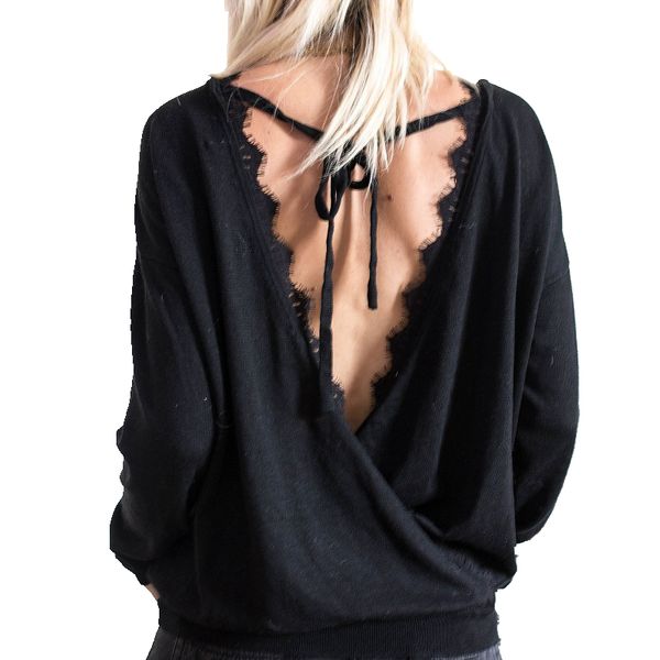 fashion women backless bandage long sleeve loose blouse casual shirt summer, White
fashion women backless bandage long sleeve loose blouse casual shirt summer, White