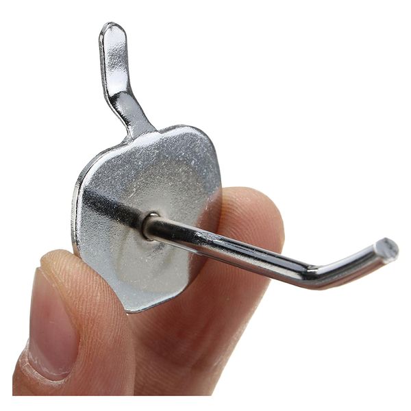 50 pcs pack of 2" universal pegboard single hole hooks chrome home kitchen tools silver
50 pcs pack of 2" universal pegboard single hole hooks chrome home kitchen tools silver