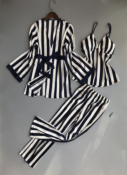 women pajamas set satin sleepwear 3 pieces spaghetti strap stripe parttern lingerie silk pijama home clothing pyjama, Black;red
women pajamas set satin sleepwear 3 pieces spaghetti strap stripe parttern lingerie silk pijama home clothing pyjama, Black;red
