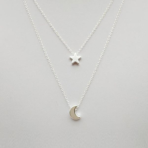 star moon double clavicle chain necklaces for women personality pendant necklaces sweater chain beach long necklace female, Silver
star moon double clavicle chain necklaces for women personality pendant necklaces sweater chain beach long necklace female, Silver