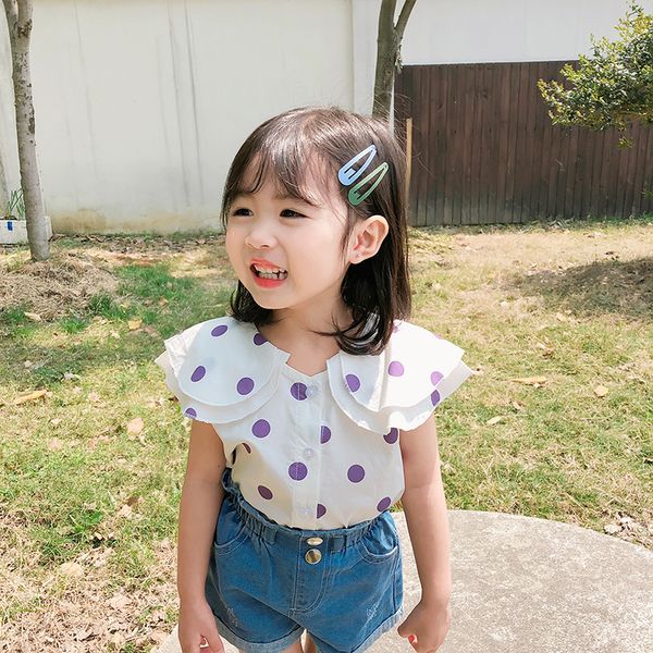 summer white blouse new girls scalloped lapel shirt polka dot fashion baby girls blouse, White;black
summer white blouse new girls scalloped lapel shirt polka dot fashion baby girls blouse, White;black