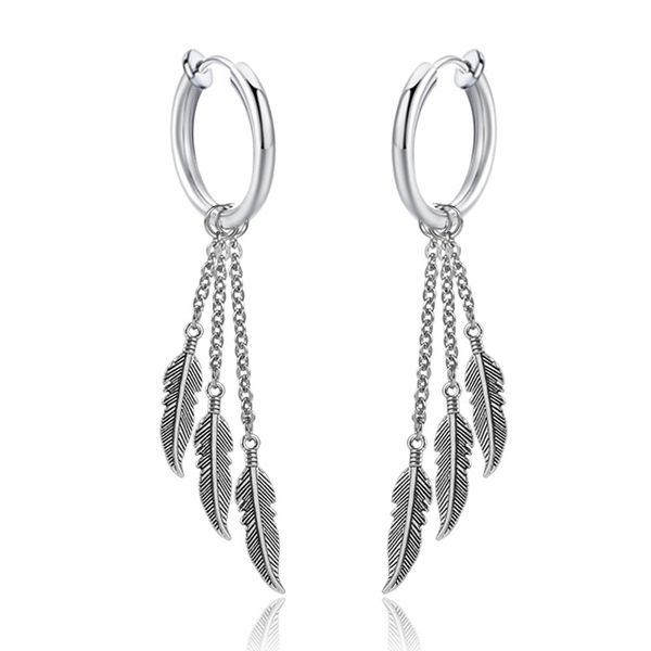 punk rock titanium steel no ear hole earrings 3 feathers long tassel clip earring male female fashion jewelry silver color
punk rock titanium steel no ear hole earrings 3 feathers long tassel clip earring male female fashion jewelry silver color