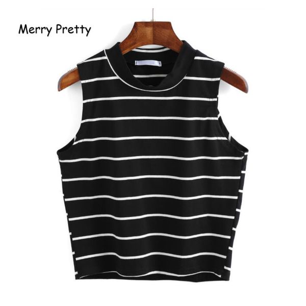 merry pretty women crop black striped tank round neck short cropped tee summer female elegant slim vest, White
merry pretty women crop black striped tank round neck short cropped tee summer female elegant slim vest, White