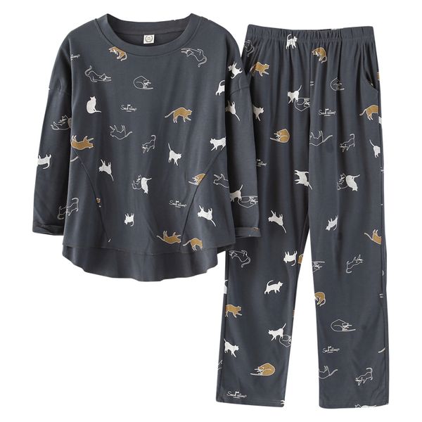 women's sleepwear spring autumn pajamas sets long sleeve pyjamas women cartoon cat for 2pcs/set pijama mujer casual femme, Black;red
women's sleepwear spring autumn pajamas sets long sleeve pyjamas women cartoon cat for 2pcs/set pijama mujer casual femme, Black;red