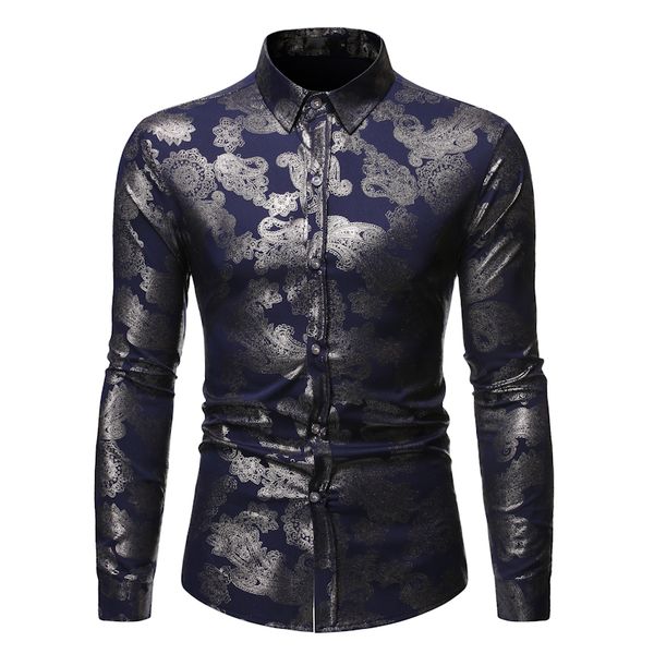 2019 mens shirts long sleeve slim blouse casual printed hommes shirts male autumn hawaiian shirt casual floral blouse, White;black
2019 mens shirts long sleeve slim blouse casual printed hommes shirts male autumn hawaiian shirt casual floral blouse, White;black