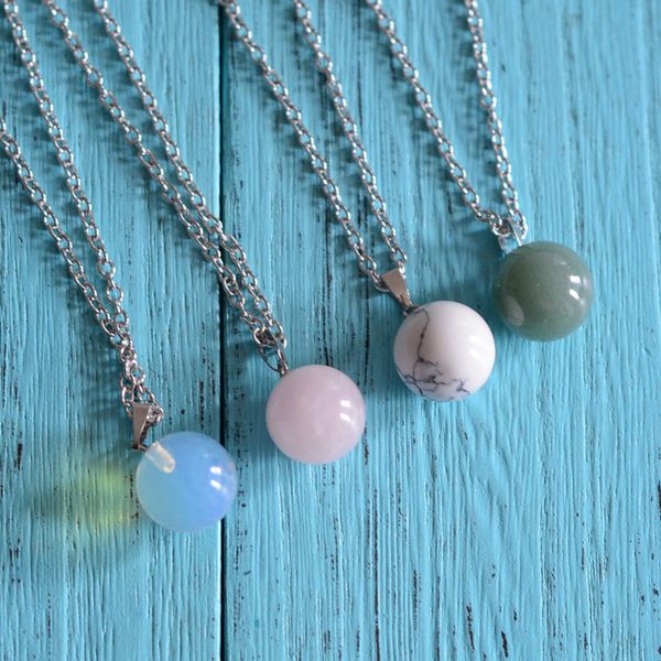 round ball pendant necklaces amethyst crystal blue turquoise bead silver link chain for women men fashion natural stones jewelry gifts cheap
round ball pendant necklaces amethyst crystal blue turquoise bead silver link chain for women men fashion natural stones jewelry gifts cheap