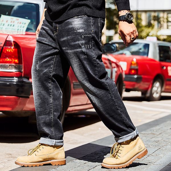 summer european style do old wash denim jeans black mens stretch hip hop ripped cuffs jeans trousers plus size 30-40 42 44 46, Blue
summer european style do old wash denim jeans black mens stretch hip hop ripped cuffs jeans trousers plus size 30-40 42 44 46, Blue