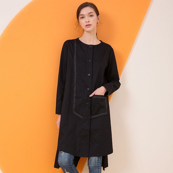 2019 spring autumn fashion long women trench coats female hem split fork large size casual loose coat women's clothing x877, Tan;black 
2019 spring autumn fashion long women trench coats female hem split fork large size casual loose coat women's clothing x877, Tan;black
