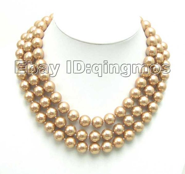 sale big 12mm high luster perfect round champagne sea shell pearl 3 strands 17-18-19"necklace -nec5354 wholesale/retail, Silver
sale big 12mm high luster perfect round champagne sea shell pearl 3 strands 17-18-19"necklace -nec5354 wholesale/retail, Silver