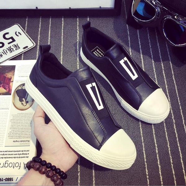men's leather shoes fashion casual shoes waterproof flat 2019 new casual no laces loafers soft soles, Black
men's leather shoes fashion casual shoes waterproof flat 2019 new casual no laces loafers soft soles, Black