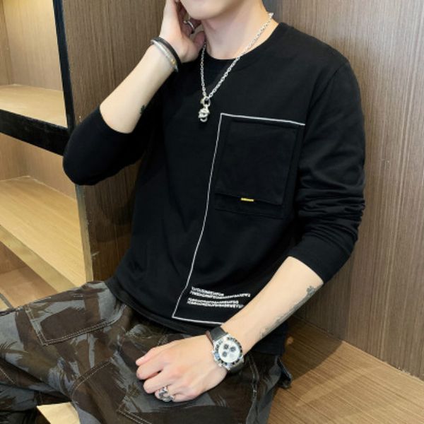 mens designer long sleeve bottoming shirt youth letter print solid color clothes for boys 2020 spring and autumn fashion style, White;black
mens designer long sleeve bottoming shirt youth letter print solid color clothes for boys 2020 spring and autumn fashion style, White;black