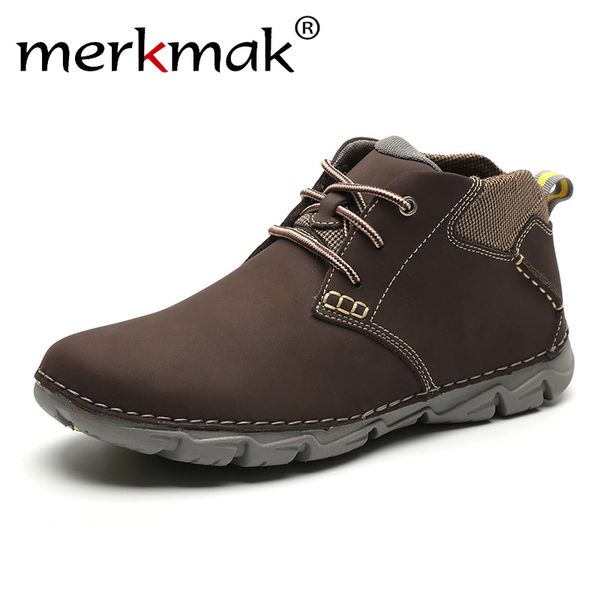 merkmak autumn winter men ankle boots fashion men shoes vintage style leather male outdoor lace-up casual boots work footwear, Black
merkmak autumn winter men ankle boots fashion men shoes vintage style leather male outdoor lace-up casual boots work footwear, Black