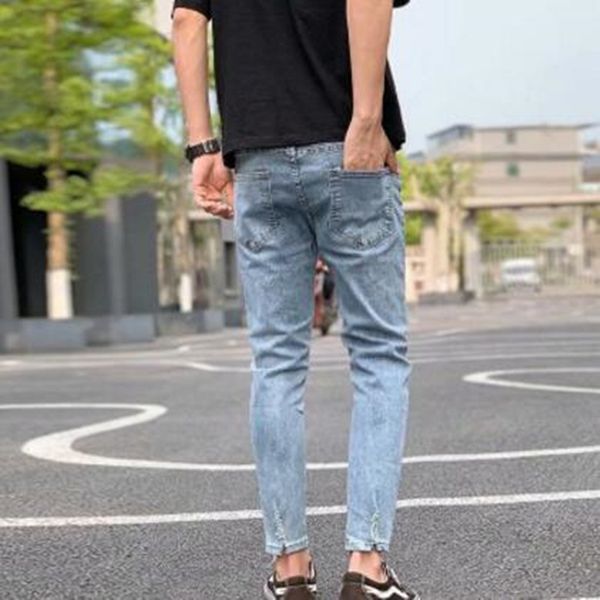 2019 summer new hole jeans street personality trend slim fashion nine pants casual wind jeans feet pants denim trousers, Blue
2019 summer new hole jeans street personality trend slim fashion nine pants casual wind jeans feet pants denim trousers, Blue