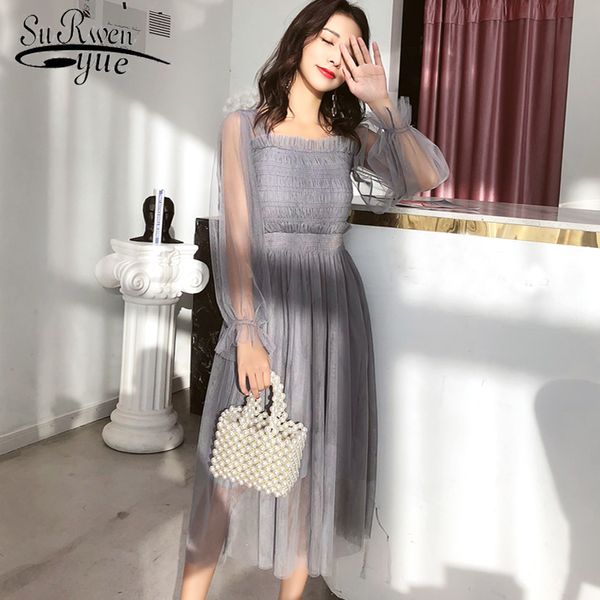 fashion woman dresses 2019 spring long sleeve women dress slash neck mesh stitching two-piece suit dress women 1940 50, Black;gray
fashion woman dresses 2019 spring long sleeve women dress slash neck mesh stitching two-piece suit dress women 1940 50, Black;gray