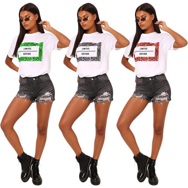 designer tshirt animal pattern letter printed solid color crew neck casual tshirt loose fashion womens tshirt fashion summer womens, White 
designer tshirt animal pattern letter printed solid color crew neck casual tshirt loose fashion womens tshirt fashion summer womens, White