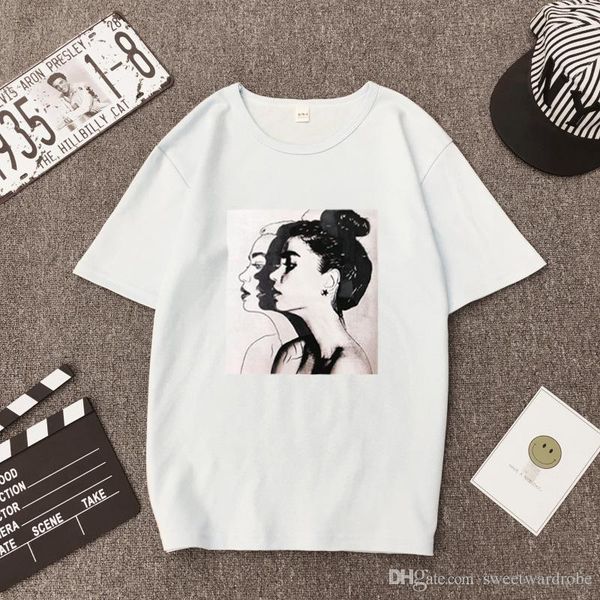 2019 newt-shirt women summer girls print short sleeve o neck cotton spandex women slim soft tshirt, White
2019 newt-shirt women summer girls print short sleeve o neck cotton spandex women slim soft tshirt, White