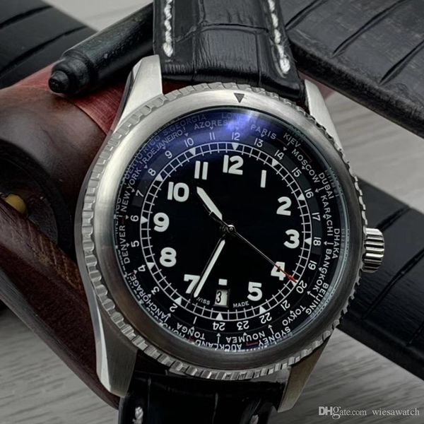 1884 unitime clear arabic number markers mens watches automatic luminous black dial 46mm diameter date watch travel wristwatches, Slivery;brown
1884 unitime clear arabic number markers mens watches automatic luminous black dial 46mm diameter date watch travel wristwatches, Slivery;brown