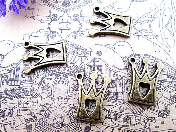 36pcs heart crown charms antique bronze tone heart crown charm pendants 21x17mm, Bronze;silver
36pcs heart crown charms antique bronze tone heart crown charm pendants 21x17mm, Bronze;silver