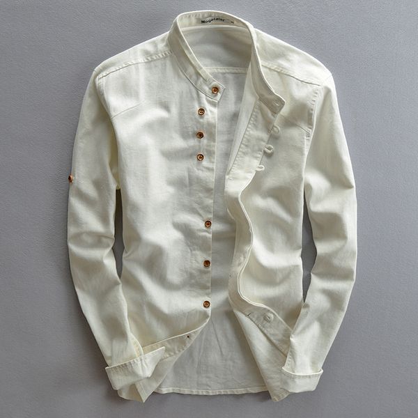 new men's cotton linen shirts long sleeve casual slim mandarin collar shirts men business cotton dress da528, White;black
new men's cotton linen shirts long sleeve casual slim mandarin collar shirts men business cotton dress da528, White;black