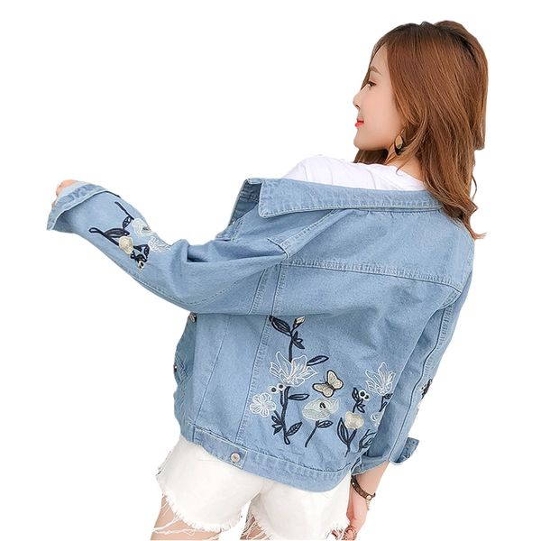jeans jacket women long sleeve denim jackets casual single breasted pockets embroidered flowers coat female blue jacket lu933, Black;brown
jeans jacket women long sleeve denim jackets casual single breasted pockets embroidered flowers coat female blue jacket lu933, Black;brown