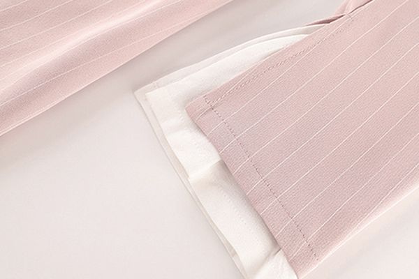 perhaps u pink notch collar single breasted blazer pants suit two pieces stripped set office lady women set t0266, White;black
perhaps u pink notch collar single breasted blazer pants suit two pieces stripped set office lady women set t0266, White;black