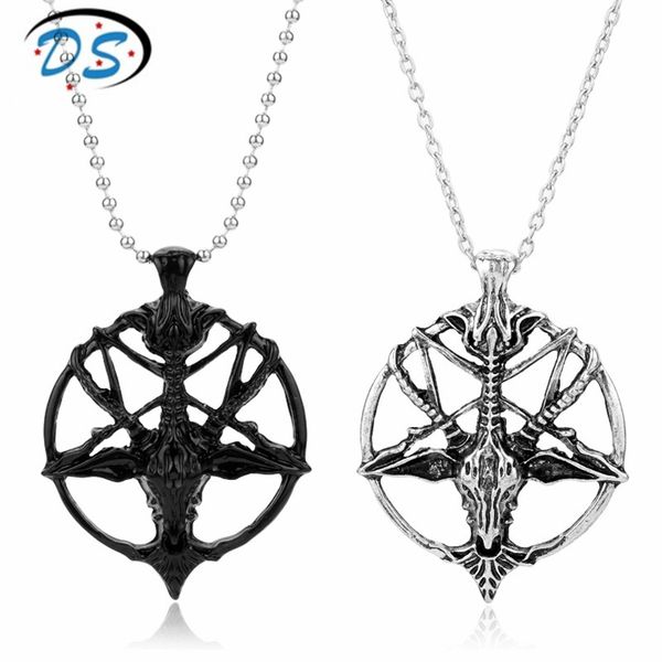 chains dongsheng jewelry inverted pentagram goat head pendant necklace men necklaces satanism occult link chain choker, Silver
chains dongsheng jewelry inverted pentagram goat head pendant necklace men necklaces satanism occult link chain choker, Silver