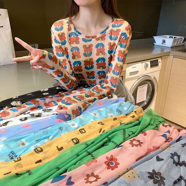 mesh sunscreen clothes women's long-sleeved t- thin ice silk perspective blouse elegant style slim inner t- shirt base shirt, White
mesh sunscreen clothes women's long-sleeved t- thin ice silk perspective blouse elegant style slim inner t- shirt base shirt, White