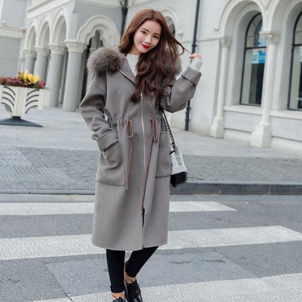 2019 fashion solid women long woolen coat slim zippers women's jacket fur collar cashmere coat and jacket, Black
2019 fashion solid women long woolen coat slim zippers women's jacket fur collar cashmere coat and jacket, Black